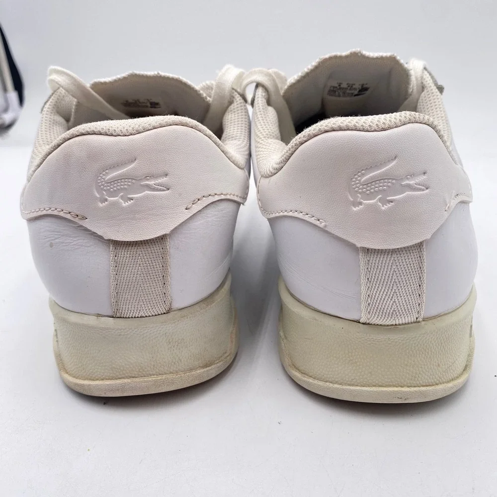 Lacoste Twin‎ Serve 0721 2 SMA Sneakers Mens 9 White Leather Court Shoes VGC